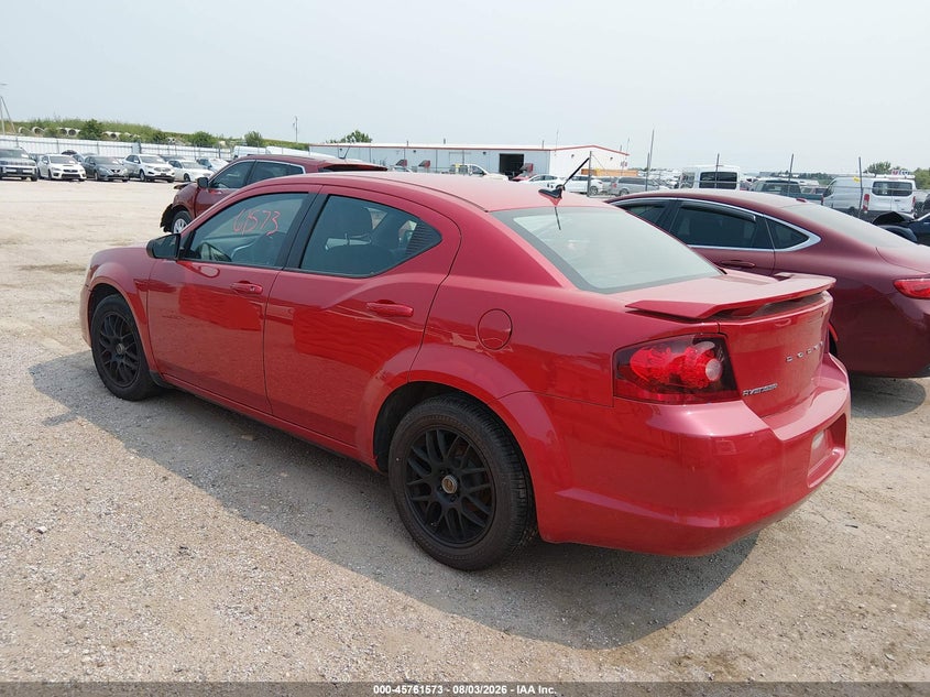 Vin: 1c3cdzab6dn588313, lot: 46260322, dodge avenger se 20133