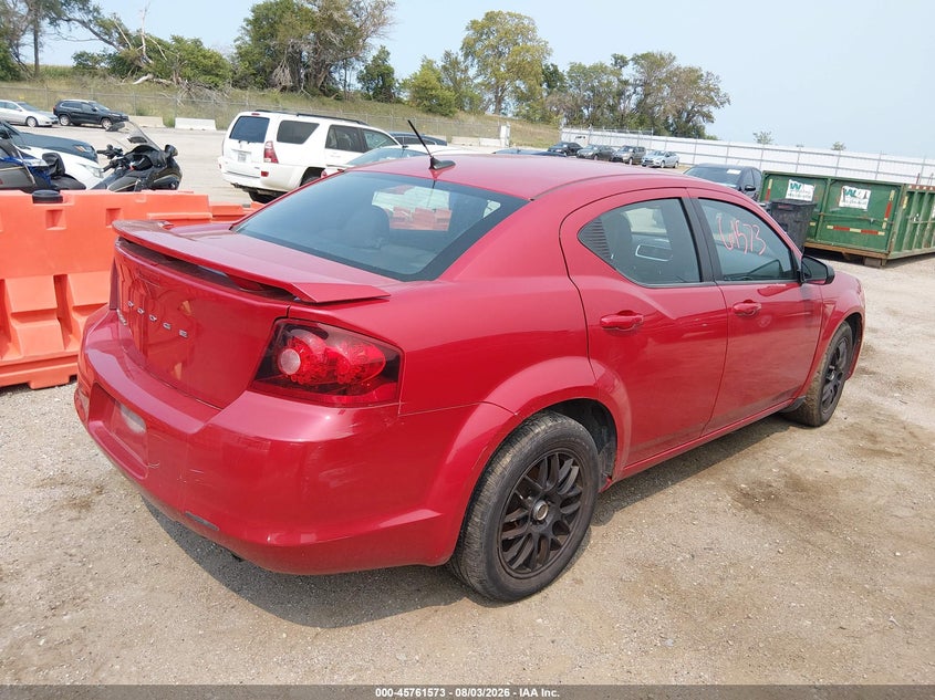 Vin: 1c3cdzab6dn588313, lot: 46260322, dodge avenger se 20134