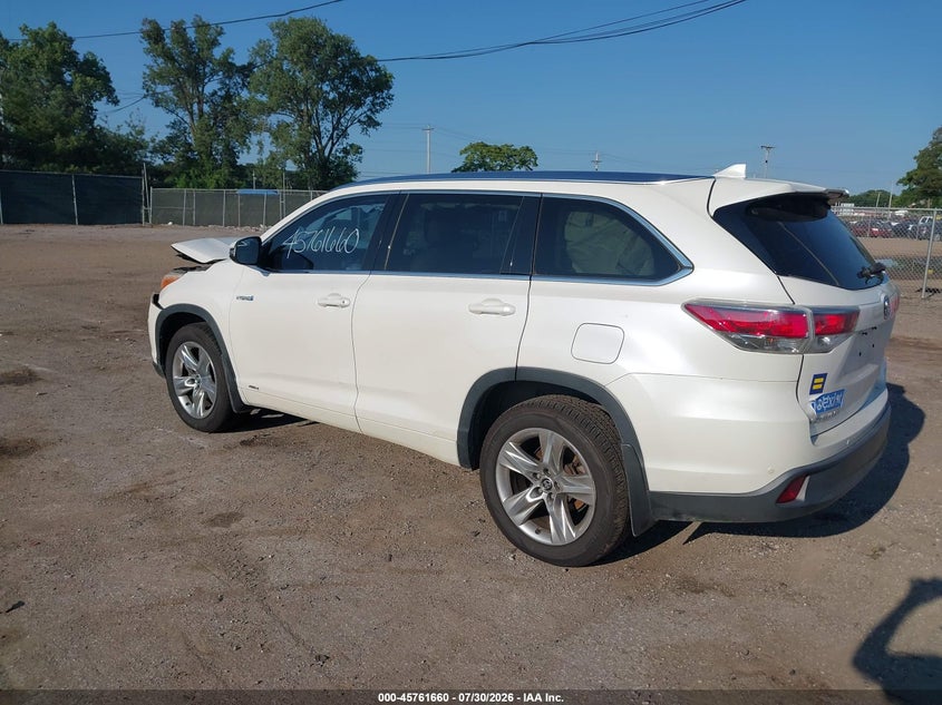 Vin: 5tddcrfh5gs014154, lot: 46260409, toyota highlander hybrid limited 20163