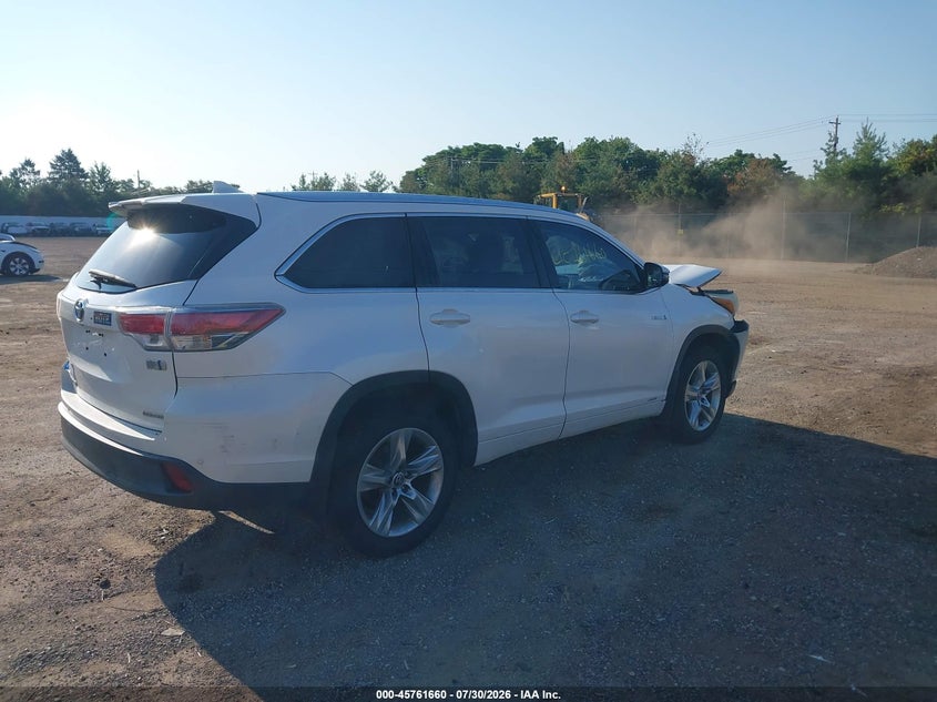 Vin: 5tddcrfh5gs014154, lot: 46260409, toyota highlander hybrid limited 20164