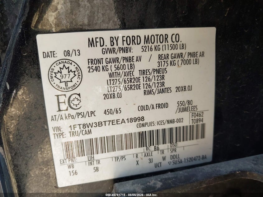 2014 FORD F-350 auction photo 8