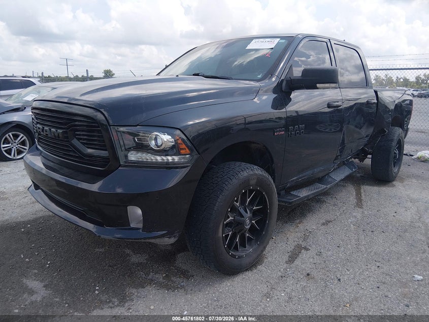 Vin: 1c6rr7mt7js262654, lot: 46260551, ram 1500 sport  4x4 5'7 box 20182