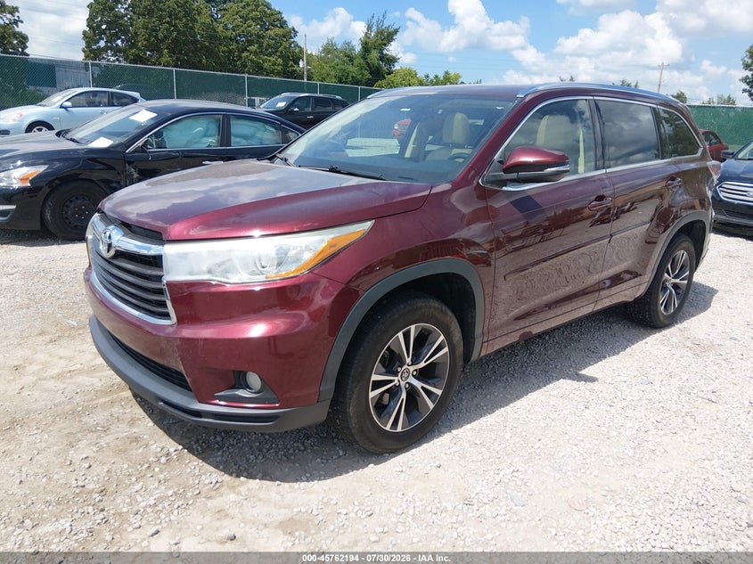Vin: 5tdkkrfh4gs162063, lot: 46260943, toyota highlander xle v6 20162