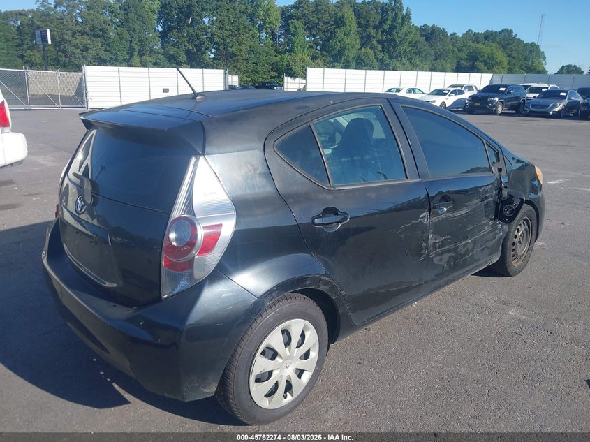 Vin: jtdkdtb3xd1537691, lot: 46261023, toyota prius c one 20134