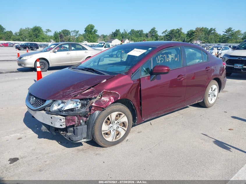 Vin: 19xfb2f53ee022818, lot: 46261310, honda civic lx 20142