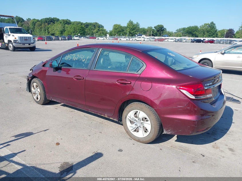 Vin: 19xfb2f53ee022818, lot: 46261310, honda civic lx 20143