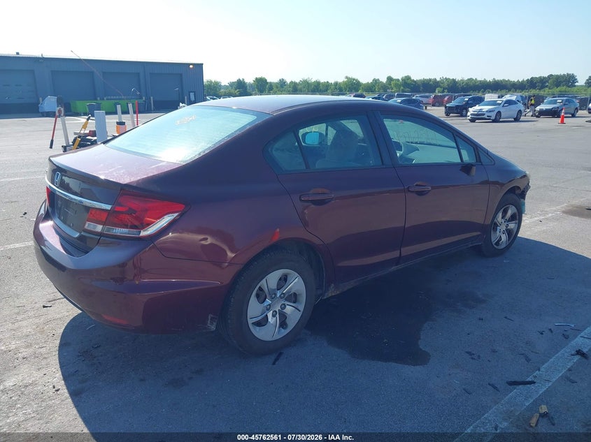 Vin: 19xfb2f53ee022818, lot: 46261310, honda civic lx 20144