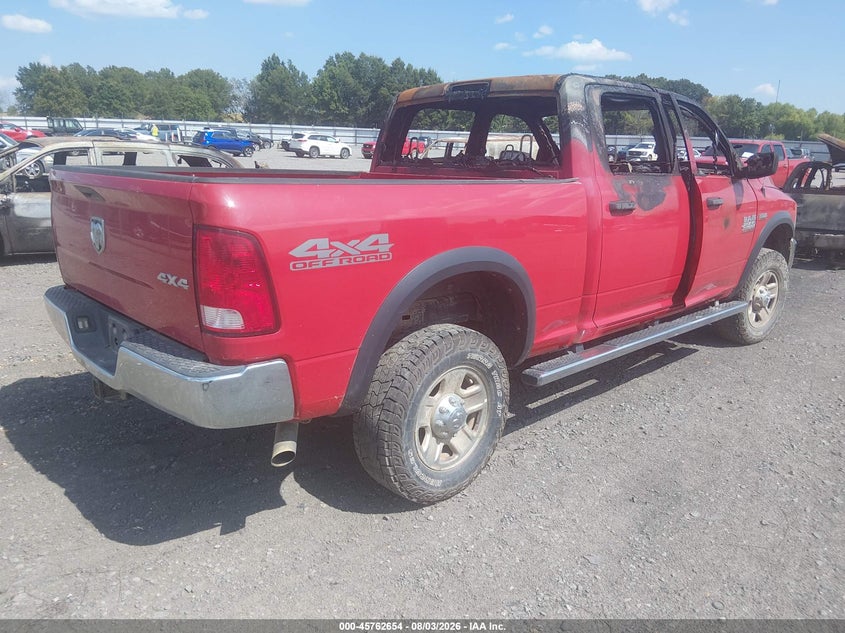 Vin: 3c6ur5cj3jg388144, lot: 46261403, ram 2500 tradesman  4x4 6'4 box 20184