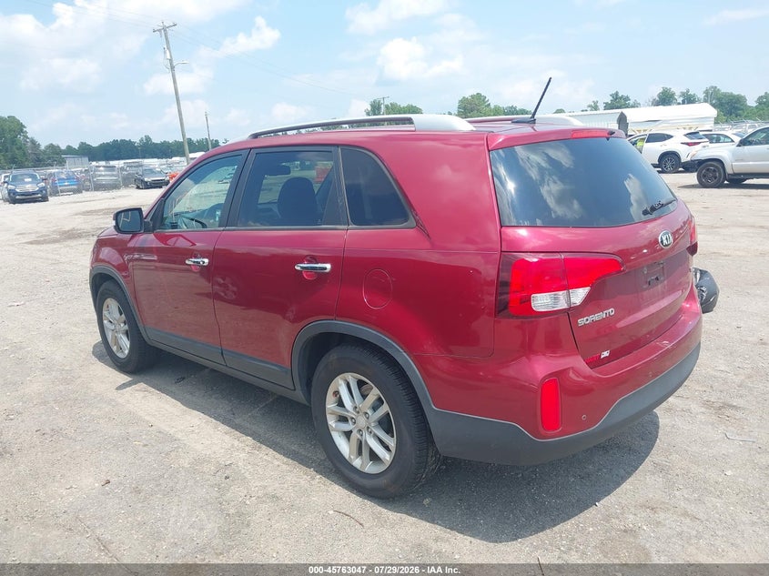 Vin: 5xykt3a67fg662245, lot: 46261796, kia sorento lx 20153