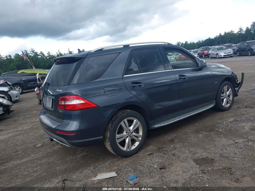 Vin: 4jgda5hb7ca028681, lot: 46261884, mercedes-benz ml 350 4matic 20124