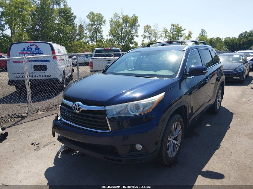 Vin: 5tdjkrfh4fs152420, lot: 46262140, toyota highlander xle v6 20152