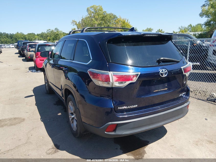 Vin: 5tdjkrfh4fs152420, lot: 46262140, toyota highlander xle v6 20153