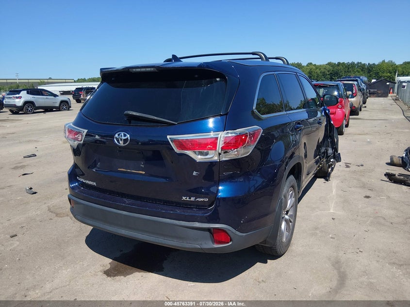 Vin: 5tdjkrfh4fs152420, lot: 46262140, toyota highlander xle v6 20154