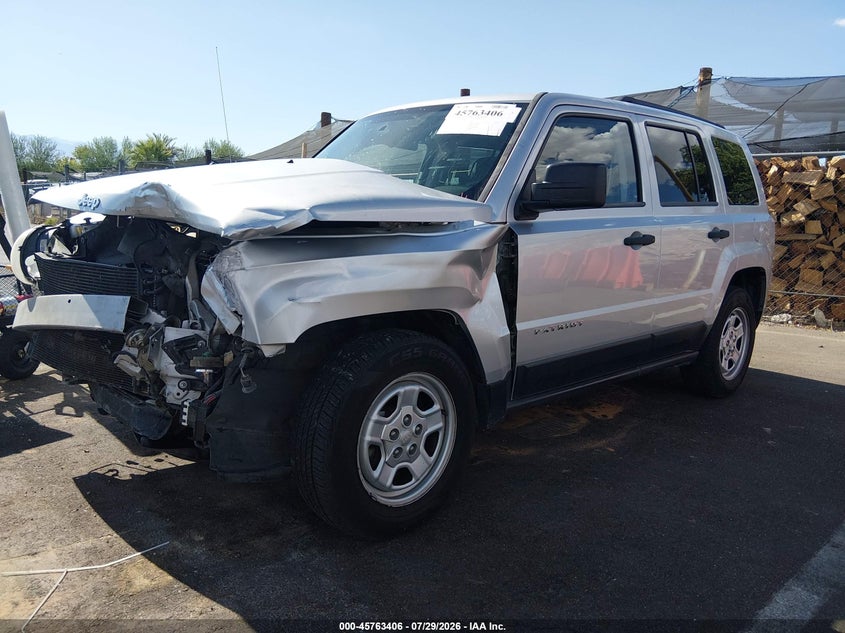Vin: 1c4njpba4ed602434, lot: 46262155, jeep patriot sport 20142