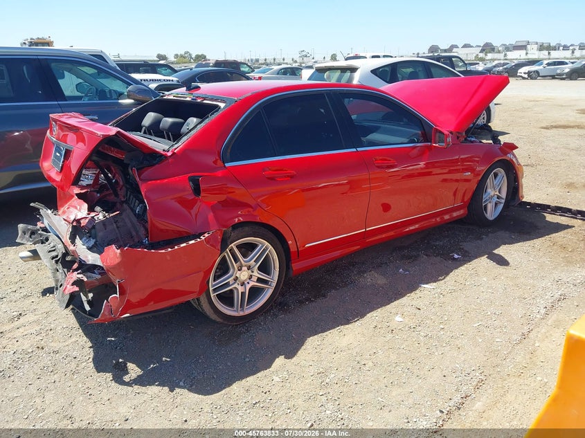 Vin: wddgf4hb7cr200888, lot: 46262582, mercedes-benz c 250 sport 20124