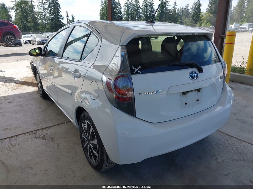Vin: jtdkdtb30c1521921, lot: 46262732, toyota prius c three 20123