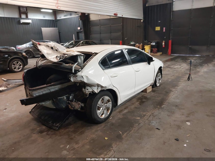 Vin: 2hgfb2f50dh600345, lot: 46262878, honda civic lx 20134