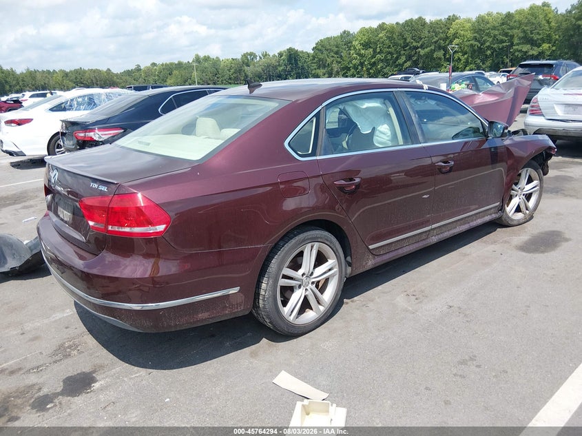 Vin: 1vwcn7a32dc082167, lot: 46263043, volkswagen passat 2.0l tdi sel premium 20134