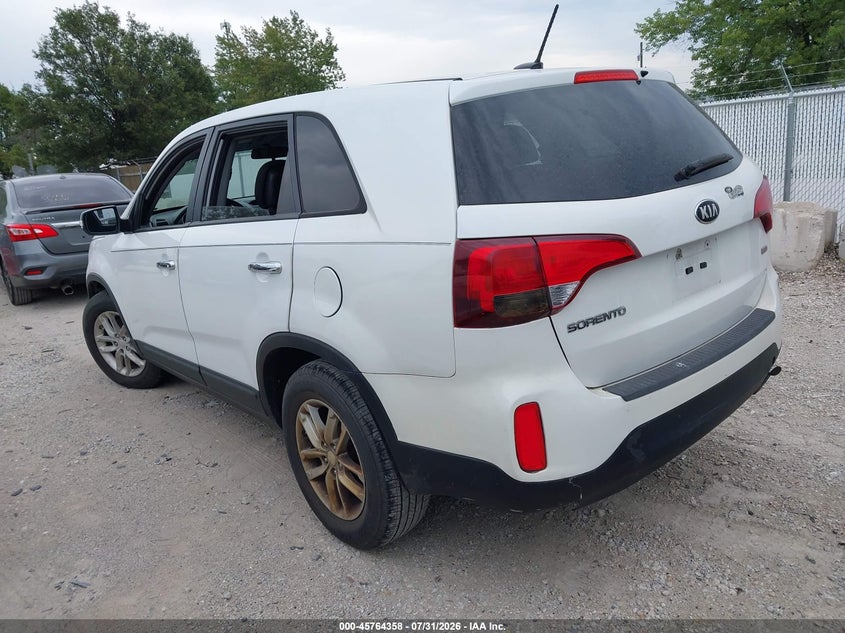 Vin: 5xykt3a60fg577232, lot: 46263107, kia sorento lx 20153