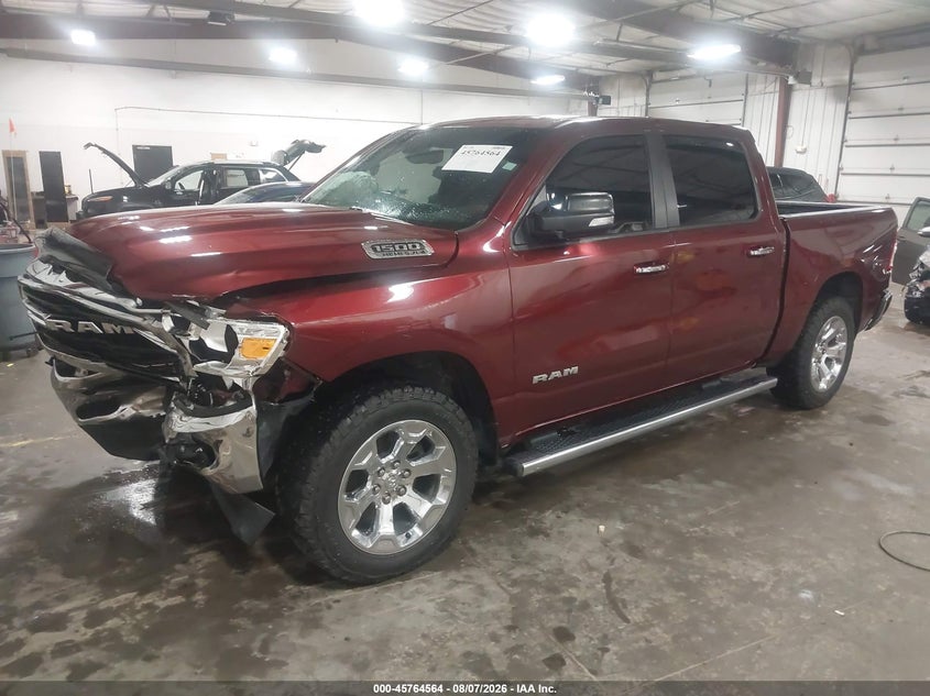 Vin: 1c6srfft7kn825419, lot: 46263313, ram 1500 big horn/lone star  4x4 5'7 box 20192