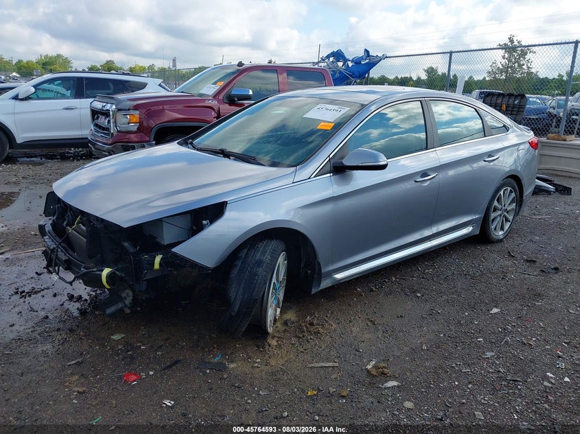 2017 Hyundai Sonata, Front End, IAAI, VIN 5NPE34AF0HH485326 — photo 2