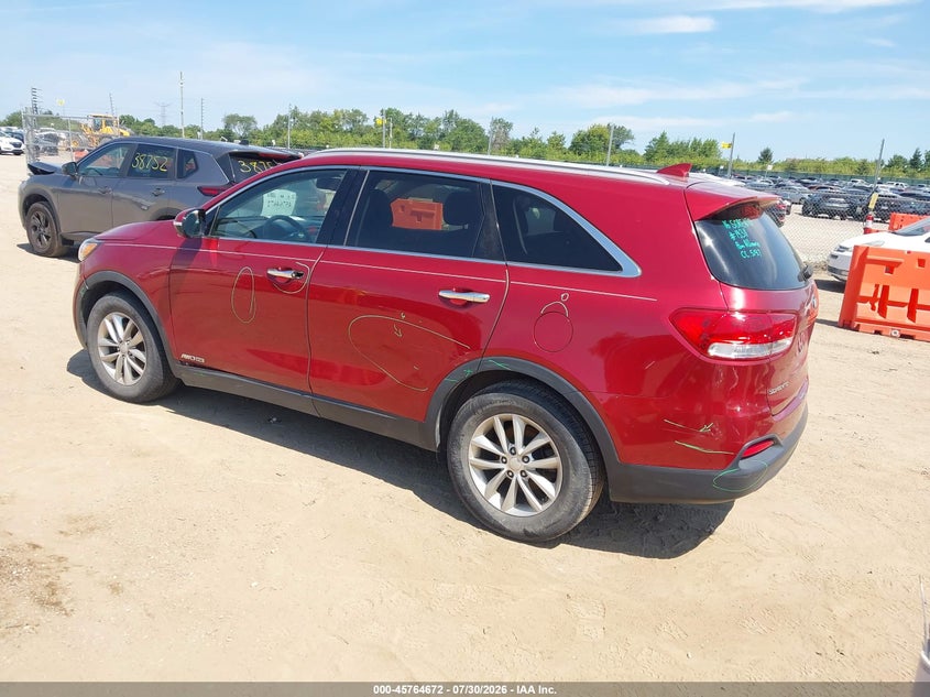 Vin: 5xypgda58gg106261, lot: 46263422, kia sorento 3.3l lx 20163