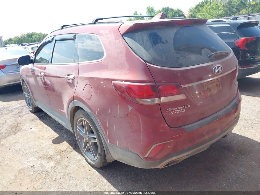 Vin: km8sr4hf8ju268606, lot: 46263501, hyundai santa fe limited ultimate 20183