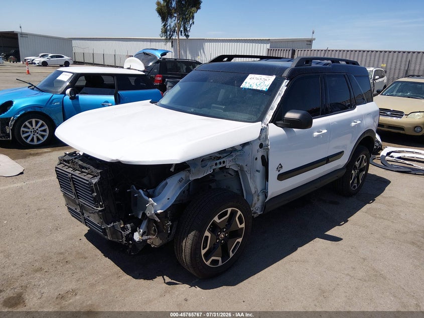 Vin: 3fmcr9c6xnrd72651, lot: 46264516, ford bronco sport outer banks 20222