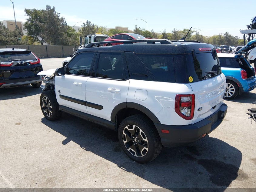 Vin: 3fmcr9c6xnrd72651, lot: 46264516, ford bronco sport outer banks 20223
