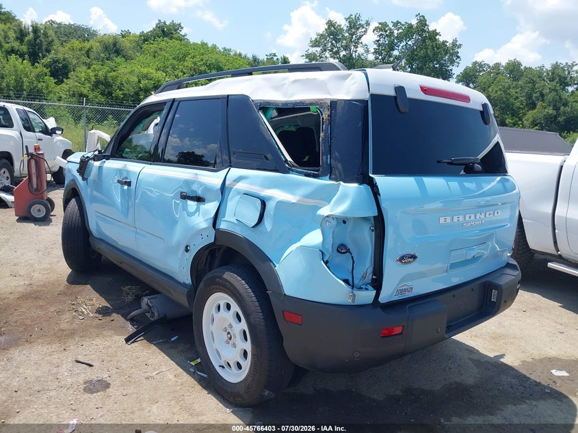 Vin: 3fmcr9gn4sre43890, lot: 46265152, ford bronco sport heritage 20253