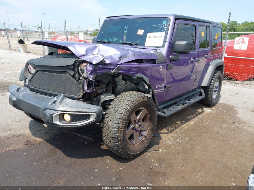 Vin: 1c4bjwdg9hl615656, lot: 46265218, jeep wrangler unlimited sport 20172