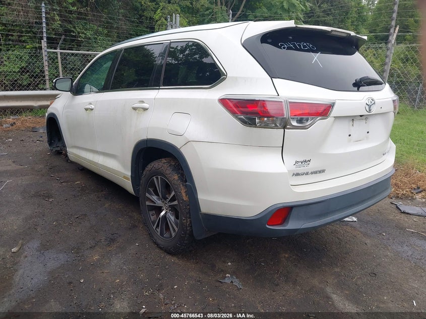 Vin: 5tdjkrfh2gs247298, lot: 46265292, toyota highlander xle v6 20163