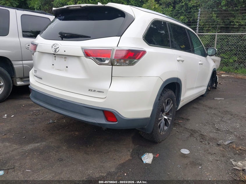 Vin: 5tdjkrfh2gs247298, lot: 46265292, toyota highlander xle v6 20164