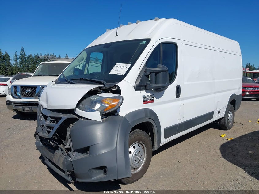 Vin: 3c6trvdg2je157150, lot: 46265454, ram promaster 2500 high roof 159 wb 20182