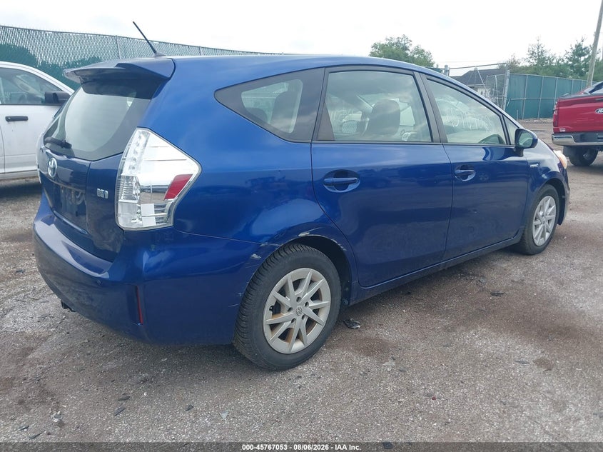 Vin: jtdzn3eu6e3315610, lot: 46265802, toyota prius v two 20144