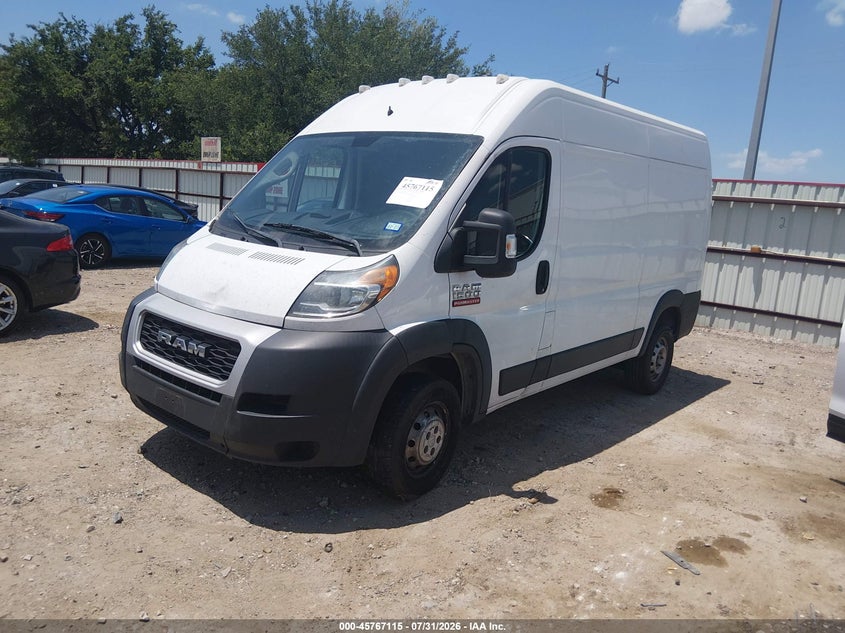 Vin: 3c6trvbg1ke549735, lot: 46265864, ram promaster 1500 high roof 136 wb 20192