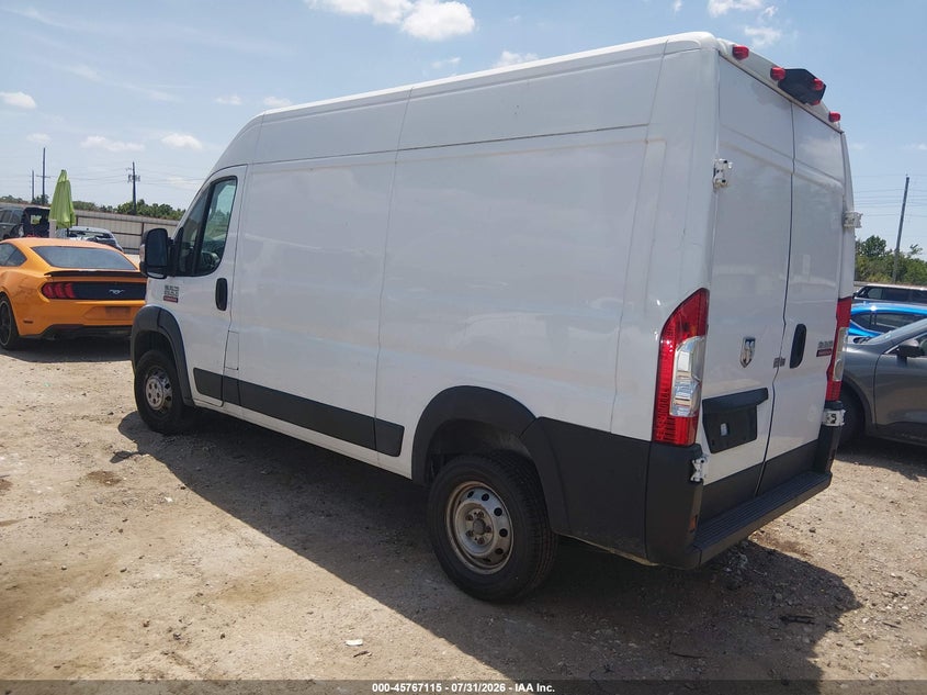 Vin: 3c6trvbg1ke549735, lot: 46265864, ram promaster 1500 high roof 136 wb 20193