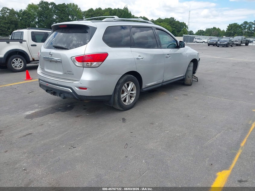Vin: 5n1ar2mm7ec624091, lot: 46265871, nissan pathfinder platinum 20144