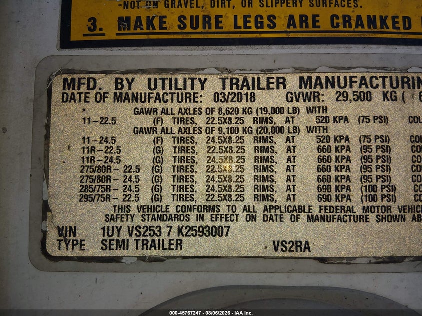 2019 OTHER UTILITY TRAILER MFG UTILITY TRAILER MFG VAN N/A