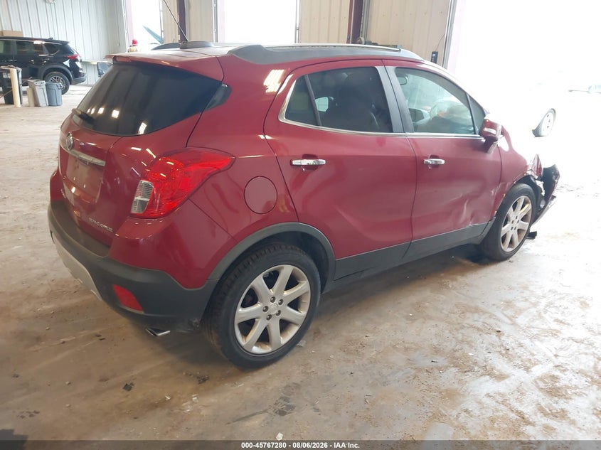 Vin: kl4cjcsb1fb213606, lot: 46266029, buick encore leather 20154