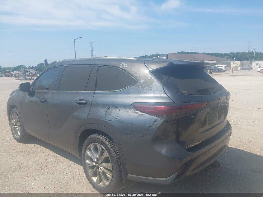 Vin: 5tdxbrch9ms016392, lot: 46266174, toyota highlander hybrid limited 20213