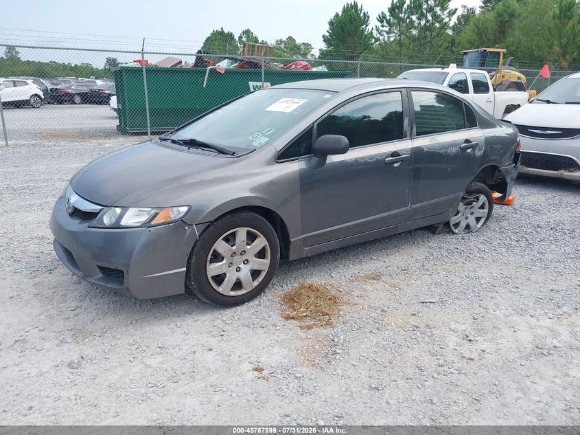 2010 Honda Civic, Left Rear, IAAI, VIN 2HGFA1F55AH501237 — photo 2
