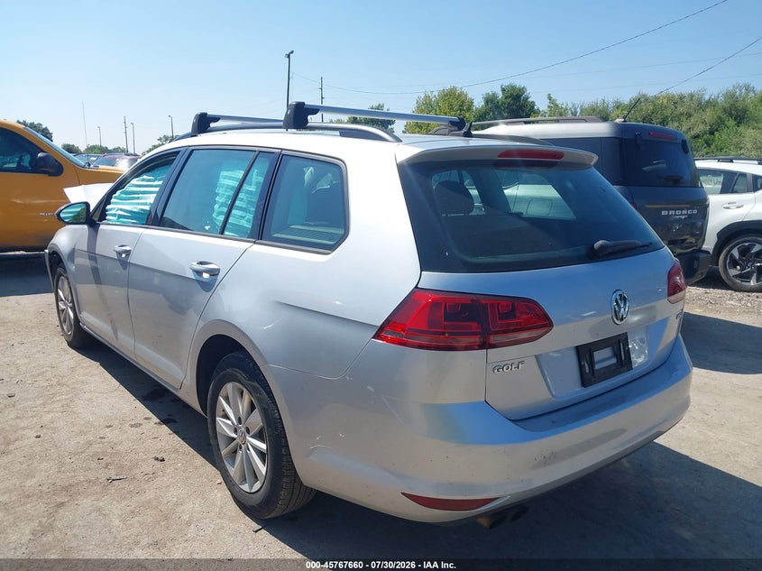 Vin: 3vwc17au1gm522810, lot: 46266409, volkswagen golf sportwagen tsi s 4-door 20163