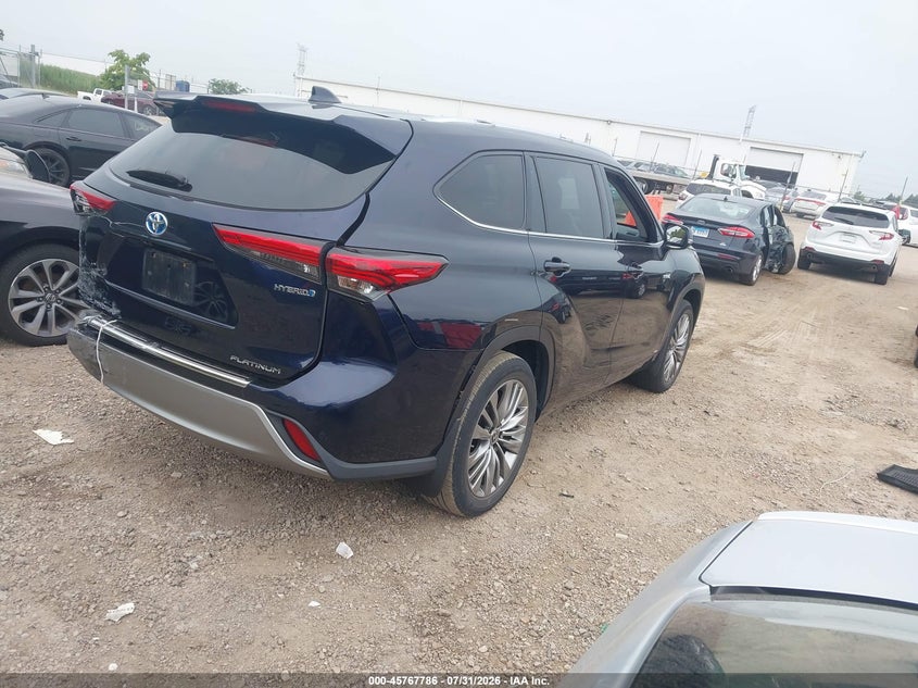 Vin: 5tdebrch8ls011660, lot: 46266535, toyota highlander hybrid platinum 20204