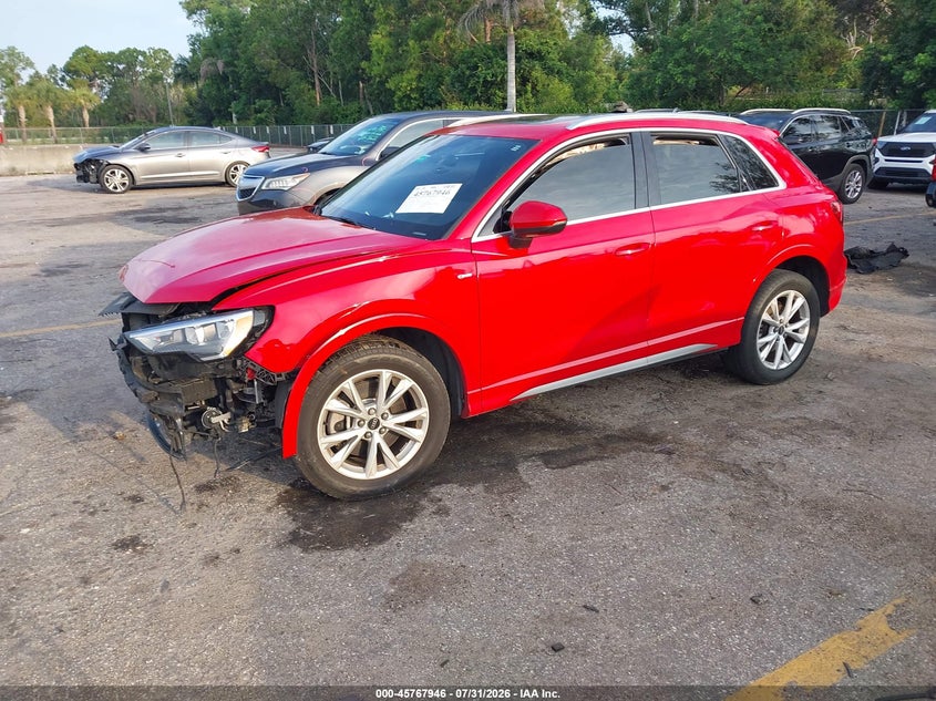 Vin: wa1decf31n1023840, lot: 46266695, audi q3 premium 45 tfsi s line quattro tiptronic 20222