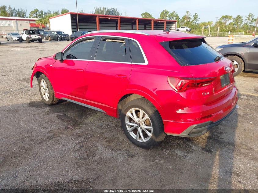 Vin: wa1decf31n1023840, lot: 46266695, audi q3 premium 45 tfsi s line quattro tiptronic 20223