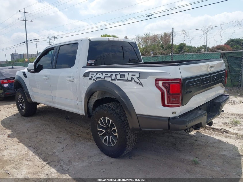 Vin: 1ftfw1rg3jfa17033, lot: 46266783, ford f-150 raptor 20183