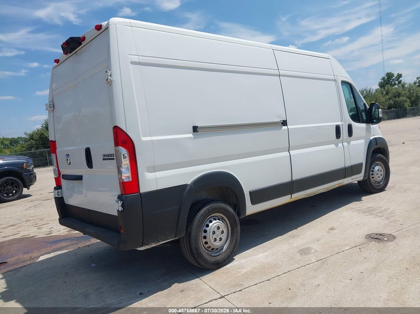 Vin: 3c6mrvhg2se549240, lot: 46267416, ram promaster 3500 tradesman high roof 159 wb w/pass seat 20254