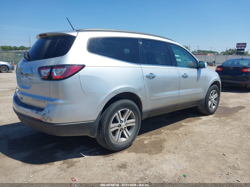 Vin: 1gnkrgkd7fj358827, lot: 46267497, chevrolet traverse lt 20154