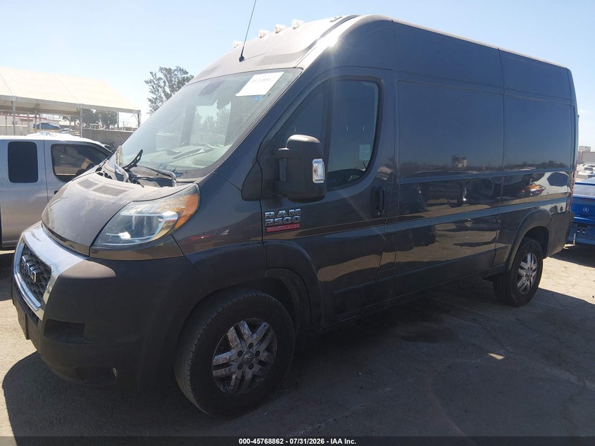 Vin: 3c6lrvcg9me531856, lot: 46267610, ram promaster 2500 high roof 136 wb 20212